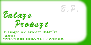 balazs propszt business card